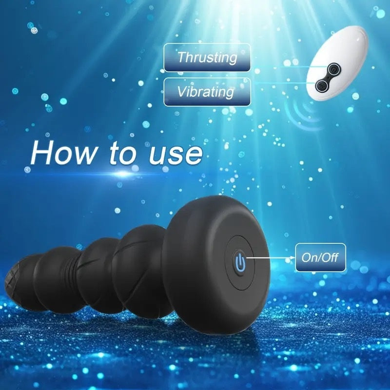 Anal Toys Sex Toy Vibrating Butt Plug G Spot Vibrator Dildo, Anal Beads With Vibrating & Thrusting Prostate Massager For Men Women, Anal Sex Toys For Male And Female Valentine's Day Christmas Gifts