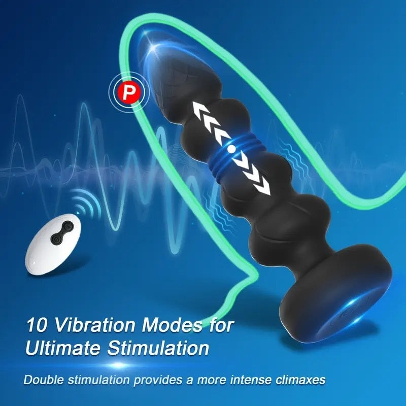 Anal Toys Sex Toy Vibrating Butt Plug G Spot Vibrator Dildo, Anal Beads With Vibrating & Thrusting Prostate Massager For Men Women, Anal Sex Toys For Male And Female Valentine's Day Christmas Gifts